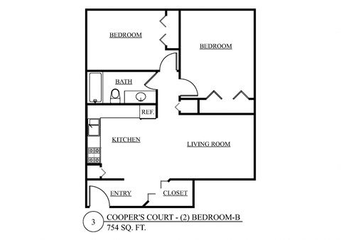 a floor plan of a house with a bedroom and a living room